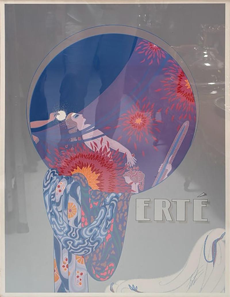  Ert Signed Erte Framed Art Deco Show Poster Natures Vanity