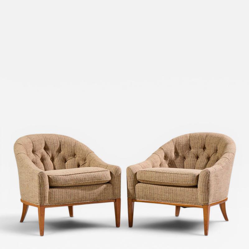  Erwin Lambeth Erwin Lambeth Style Mid Century Walnut Lounge Chairs Pair