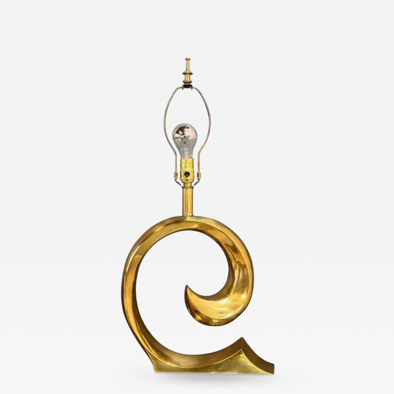  Erwin Lambeth Pierre Cardin Logo Style Brass Table Lamp by Erwin Lambeth