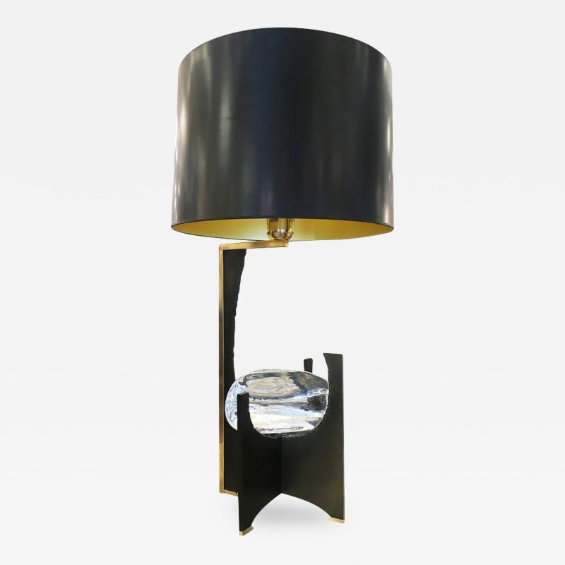  Esperia Galileo Black Iron and Glass Table Lamp by Esperia