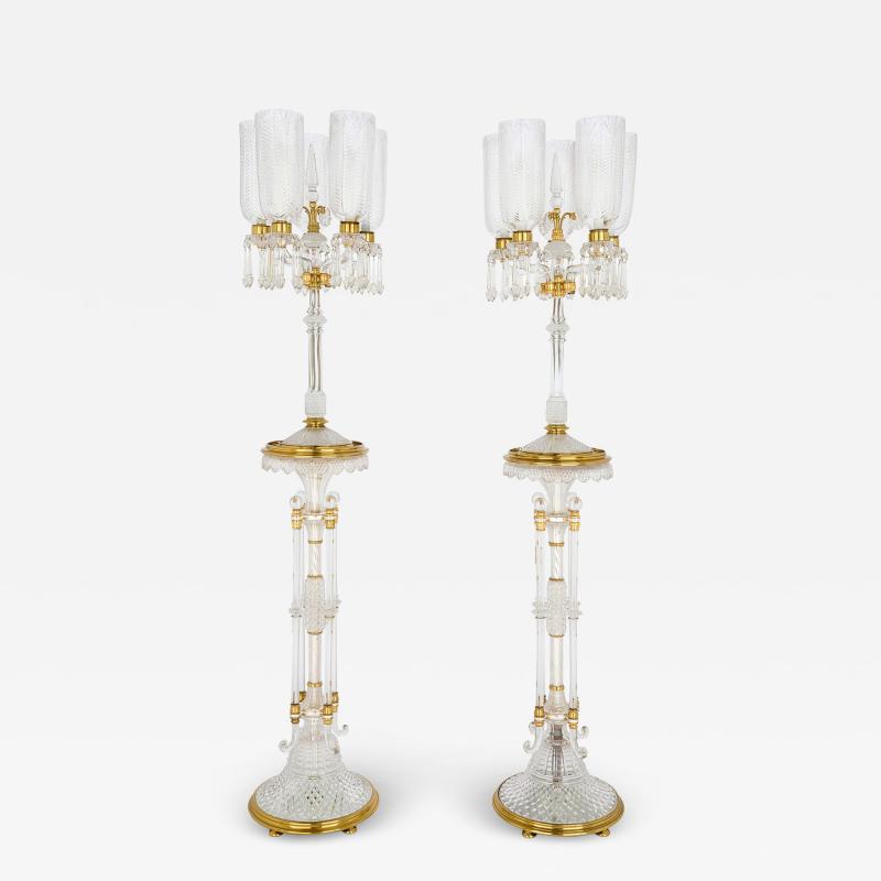  F C Osler Very large pair of antique English cut crystal candelabra by F C Osler