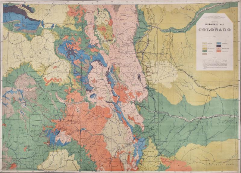  F V Hayden 1877 General Geological Map of Colorado by F V Hayden