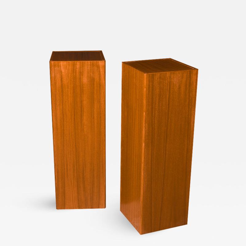  FBJ M bler Pair Pedestal Plant Sculpture Stands Mid Century Vintage Teak