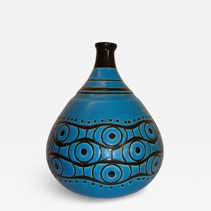  Fa enceries et Emaux de Longwy Longwy Art Deco Primavera Vase France circa 1920s