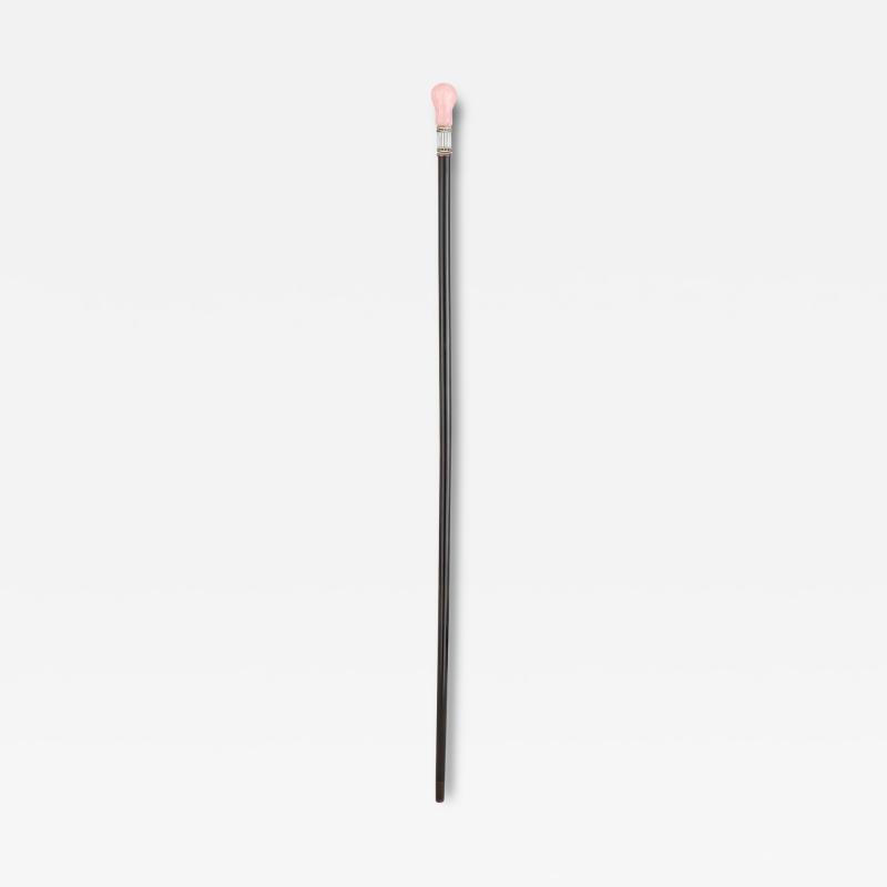  Faberg Faberg rose quartz gold diamond and enamel walking stick