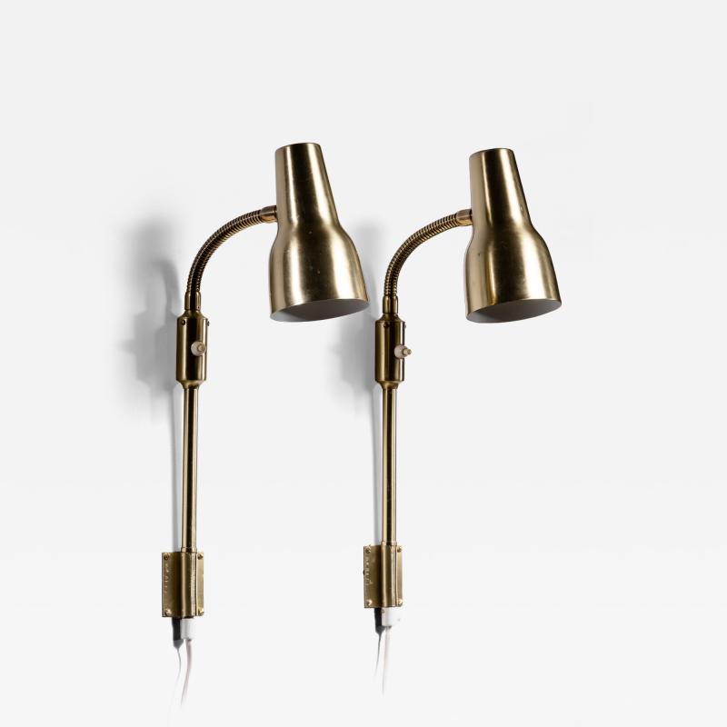 Falkenbergs Belysning Pair of Falkenbergs brass wall lamps