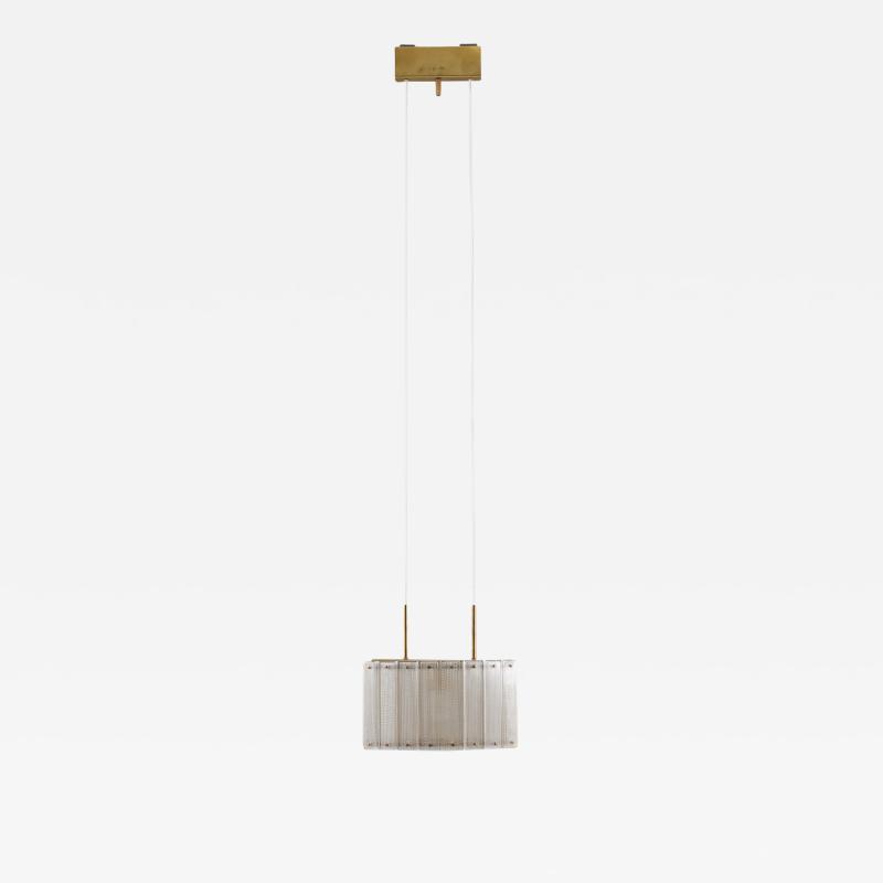  Falkenbergs Belysning Swedish Mid Century Modern Pendant in Glass and Brass by Falkenbergs