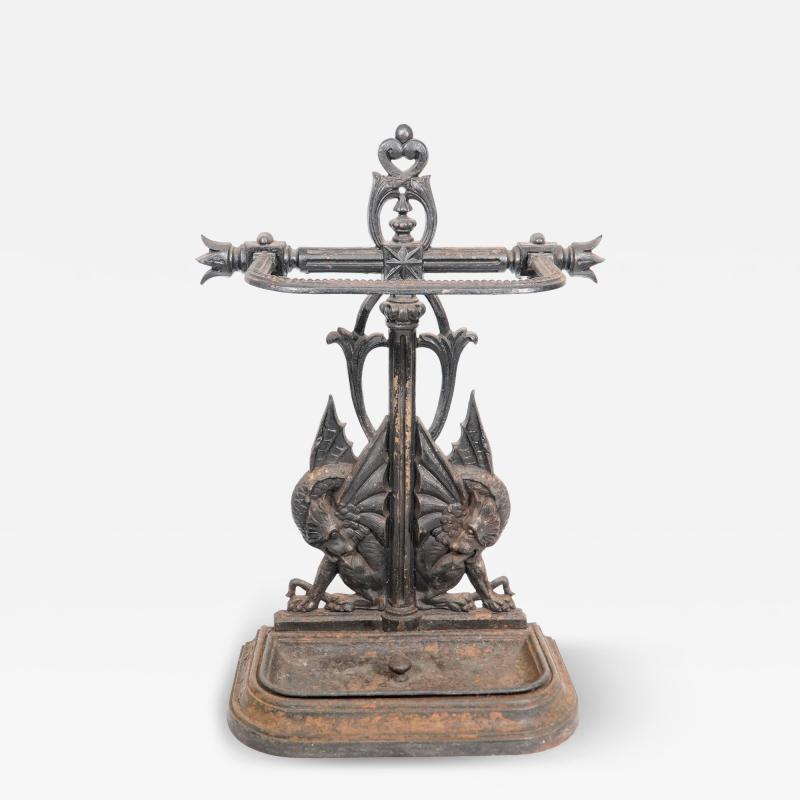  Falkirk Foundry Falkirk an Aesthetic Movement Cast Iron Stick Stand with Mythical Dragons