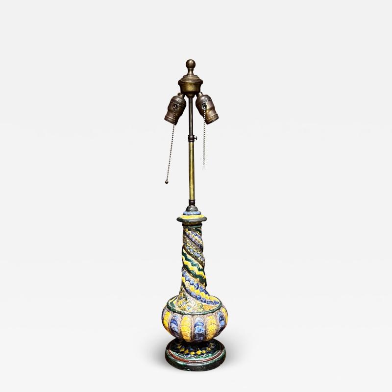  Fantoni 1950s Italian Pottery Table Lamp by artist sculptor Zulimo Aretini