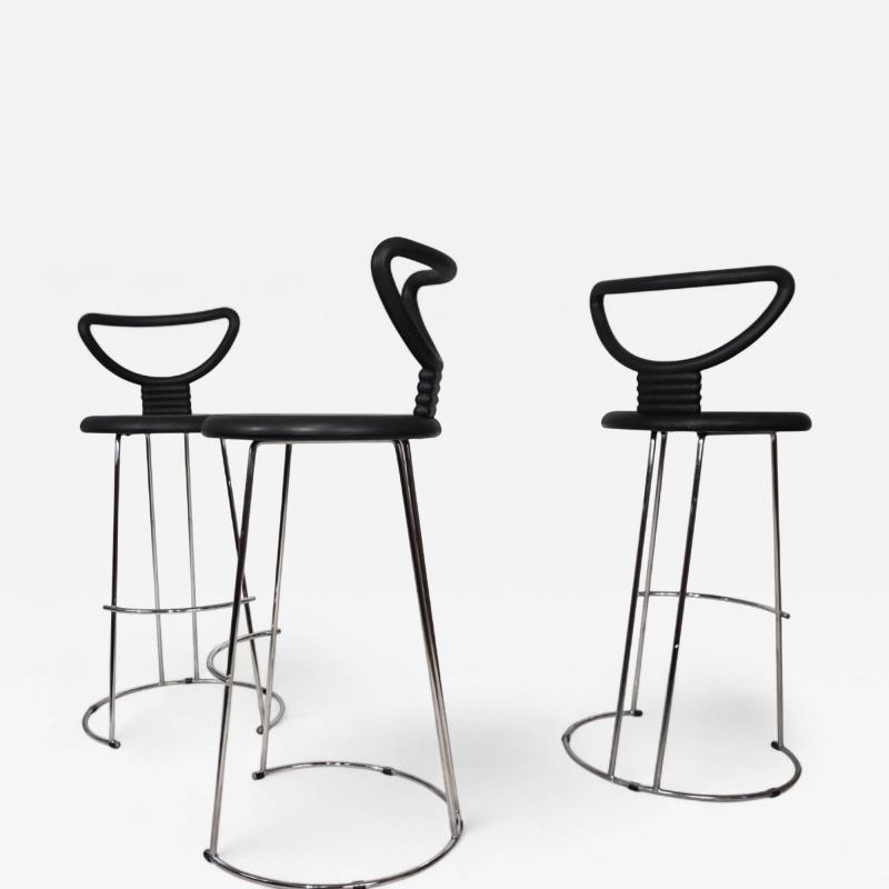  Fasem Fasem Italia 3 piece set of postmodern bar stools by Nobu Tanigawa 1990