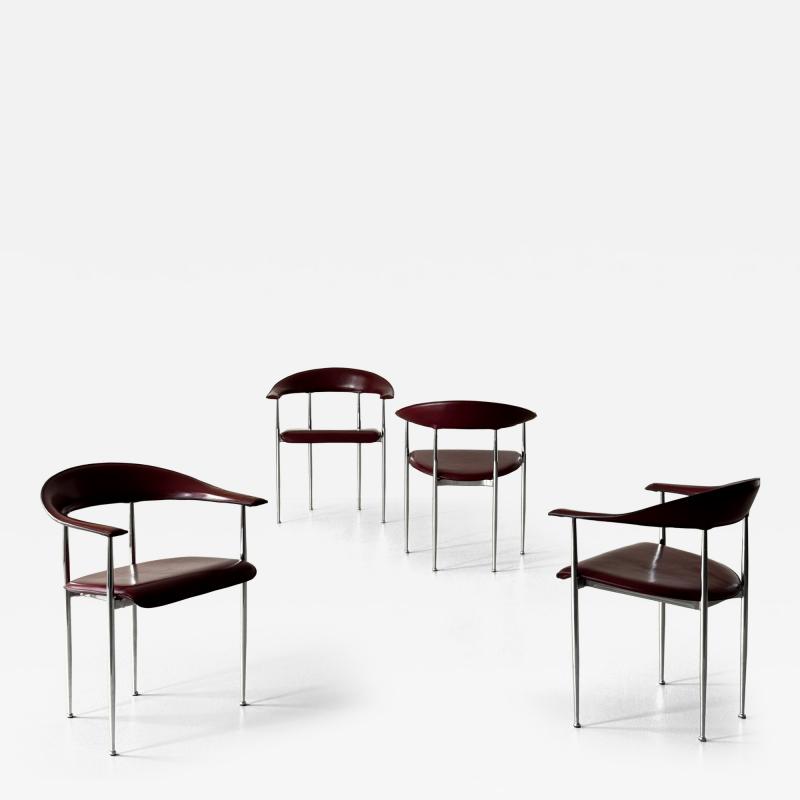 Fasem Gianfranco Gualtierotti and Giancarlo Vegni four chairs no P40 early 1980s