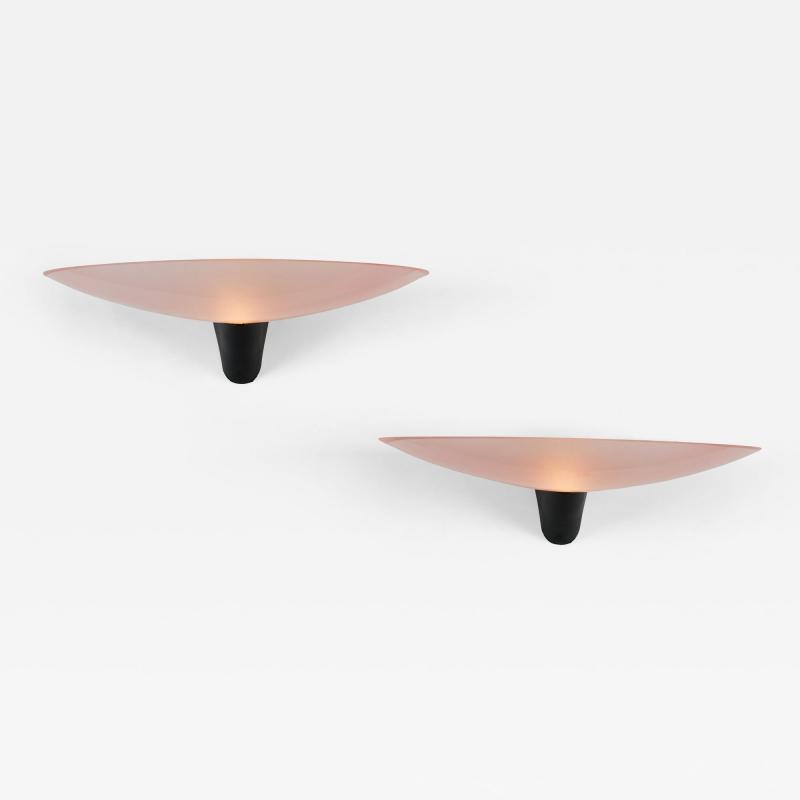  Federico de Majo Soft pink Italian Murano glass Teo wall lights signed by Federico De Majo