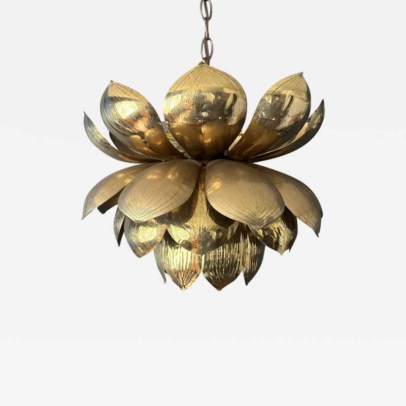  Feldman Lighting Co Large Brass Lotus Light Pendant