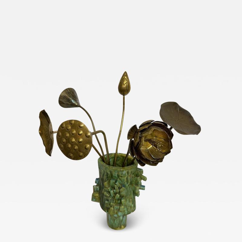  Feldman Lighting Co Set of Brass Lotus Flowers