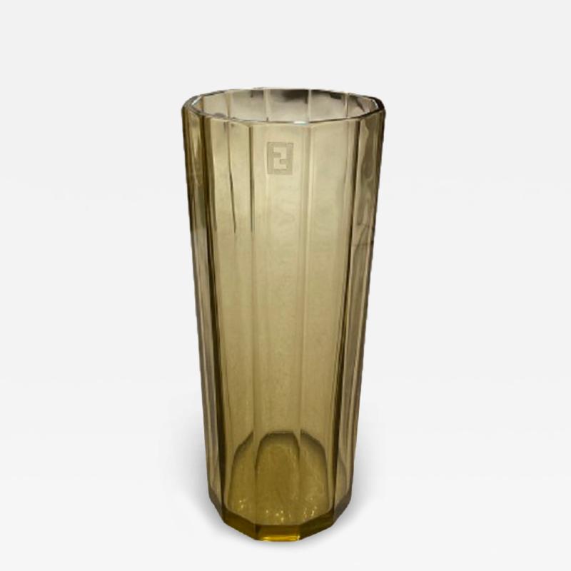  Fendi Fendi Murano Glass Fum Faceted Vase