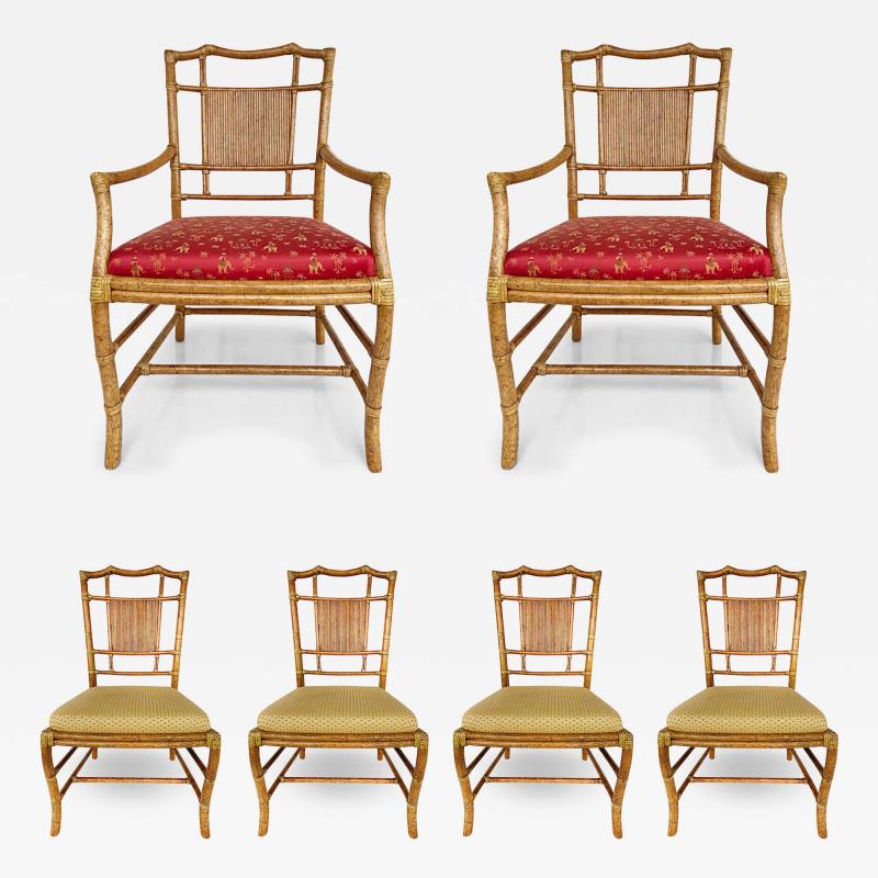  Ficks Reed Vintage Ficks Reed Chinoiserie Rattan Dining Chairs Set of 6