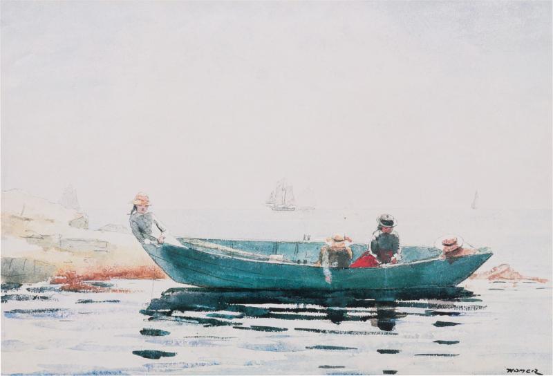  Fishing Rowboat Seascape Painting