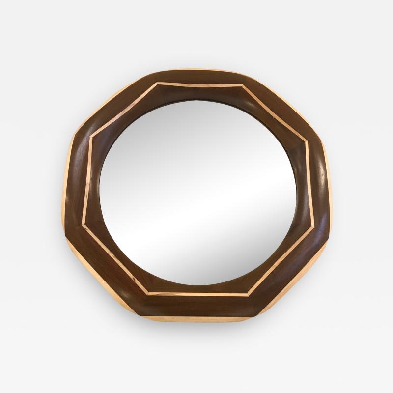  Flavor Custom Design Custom Solid Walnut Mirror with Maple Trim and Maple Inlay