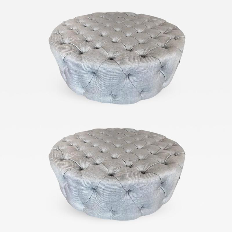  Flavor Custom Design Pair of Large Flavor Custom Originals Modern Tufted Ottomans