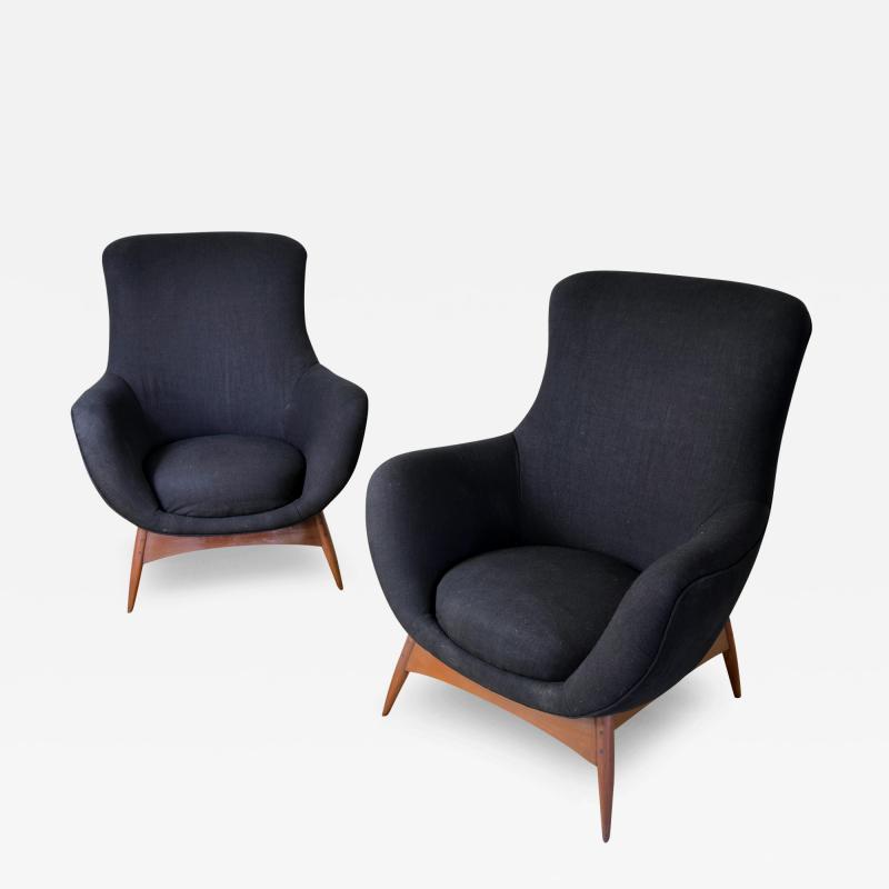  Flexform Flexform set of two armchairs 1950s