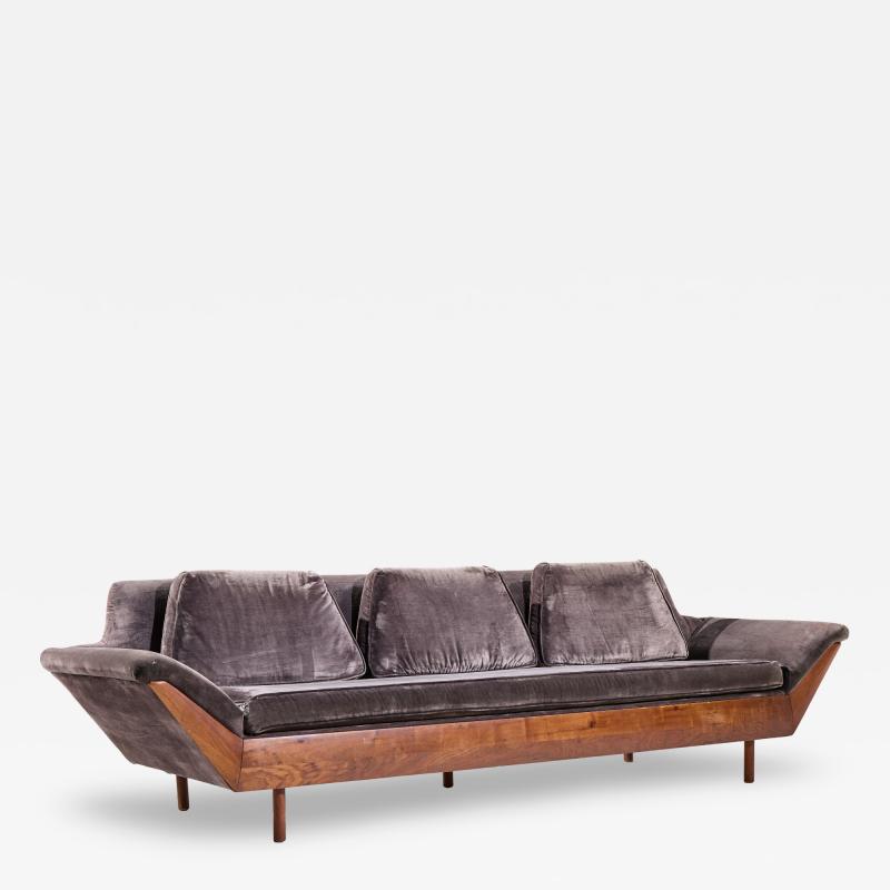  Flexsteel Flexsteel Mid Century Walnut Thunderbird Sofa