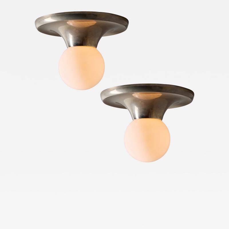  Flos 1960s Flos Achille Castiglioni Pier Giacomo Nickel Light Ball Ceiling Lamp