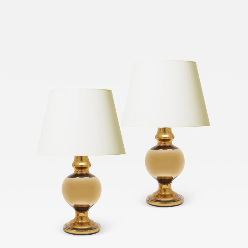  Flygsfors Pair of Gold Mirror Lamps by Flygsfors