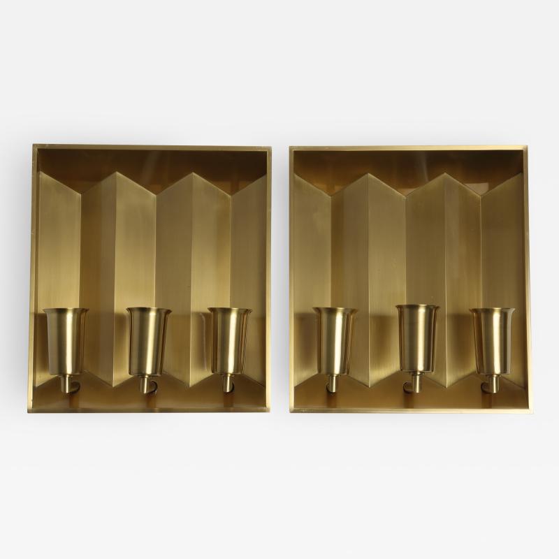  Fog M rup Fog Morup Brass Wall Lamps Pair