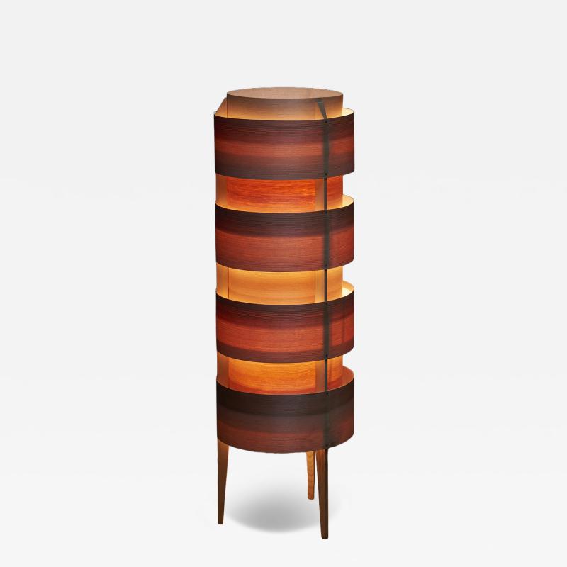  Fog M rup Pine Veneer Fini Floor Lamp by Ib Fabiansen 1960s