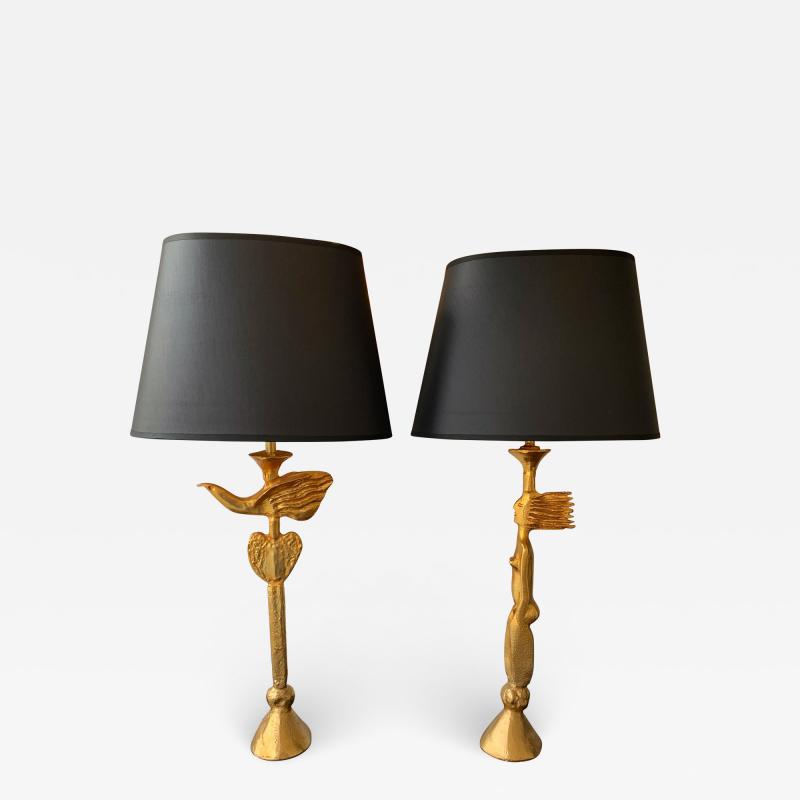  Fondica Pair of Lamps by Pierre Casenove for Fondica France 1980s