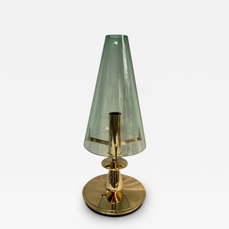  Fontana Arte 1980s Brass and glass lamp attributed to Fontana Art 