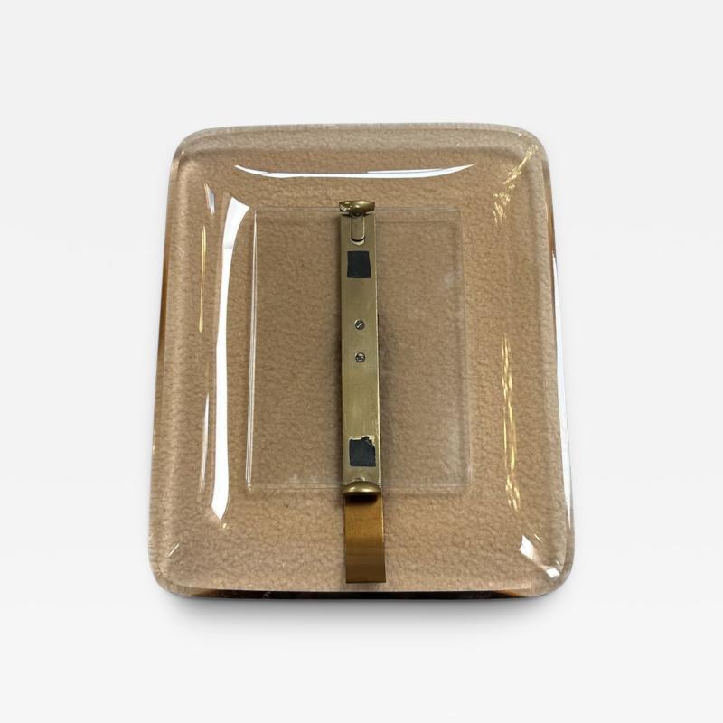  Fontana Arte Fontana Arte Pink Glass Picture Frame with Brass Easel