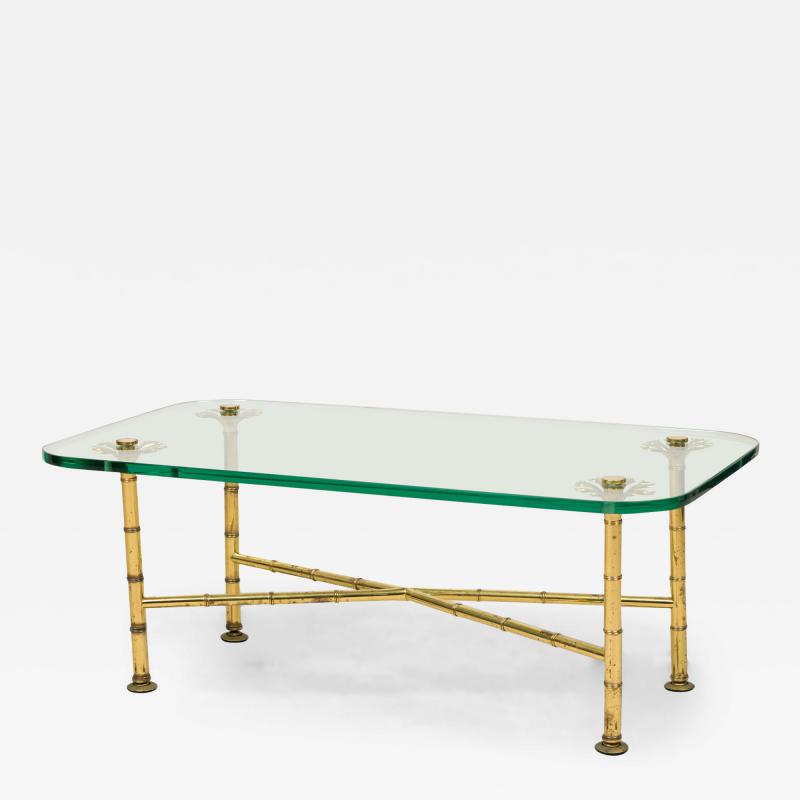  Fontana Arte FontanaArte Fontana Arte Italian Mid Century Brass and Glass Low Coffee Table