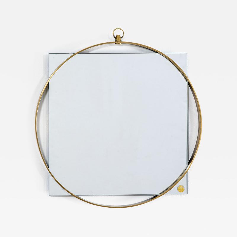  Fontana Arte FontanaArte Fontana Arte Little Hanging Mirror with Brass Frame 50s