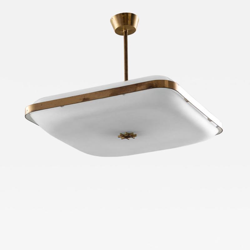  Fontana Arte FontanaArte Fontana Arte Pendant 220 in glass and brass Italy late 1940s