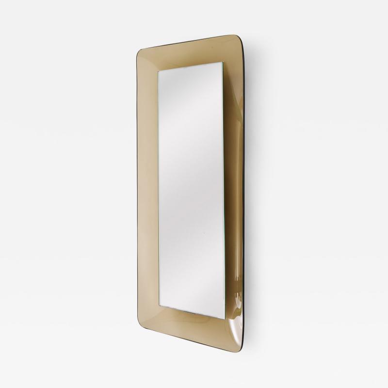  Fontana Arte FontanaArte Fontana Arte Slender Smoked Glass Mirror Italy 1960s