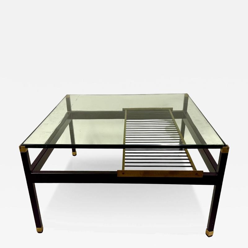  Fontana Arte FontanaArte Italian Mid Century Square Double Tier Cantilevered Coffee Table Fontana Arte