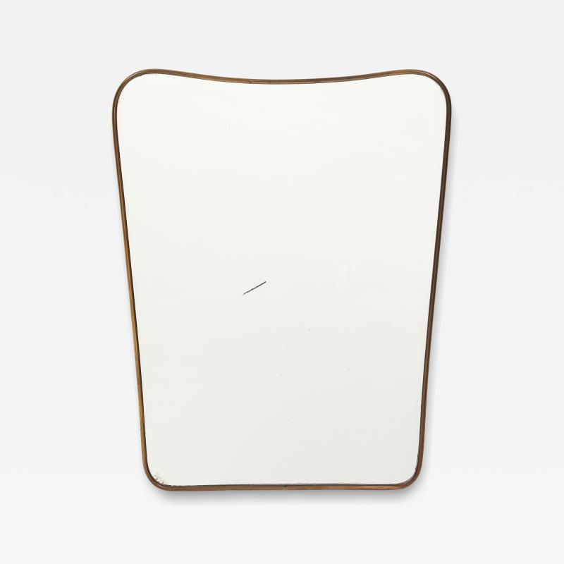  Fontana Arte FontanaArte Midcentury Brass Shaped Brass Mirror by Fontana Arte