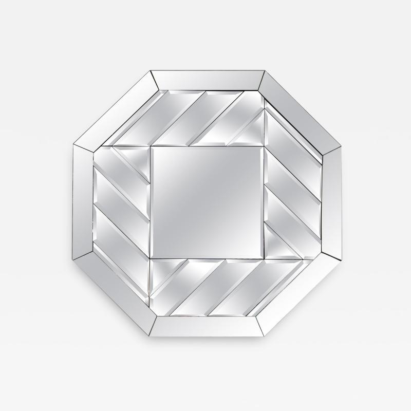  Fontana Arte Post Modern Octagonal Beveled Mirror