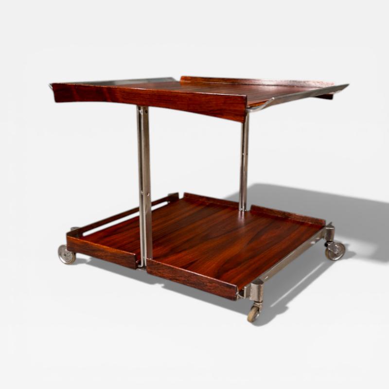  Forma Brazil Bar Car with Removable Trays in Rosewood Metal Forma 1960s
