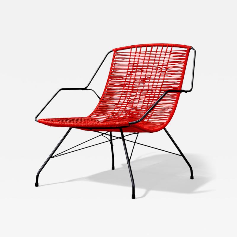  Forma Brazil Brazilian Modern Red Synthetic Rope and Iron Armchair Forma 1950s Lot 181
