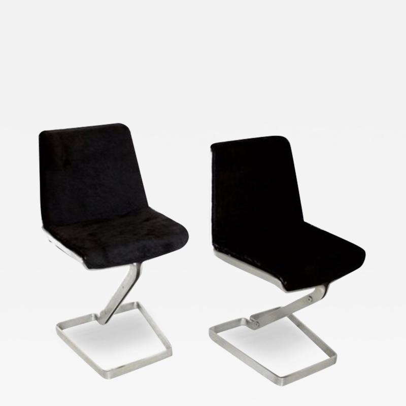  Forma Nova ITALIAN STAINLESS STEEL DESK CHAIRS BY FORMA NOVA CIRCA 1970