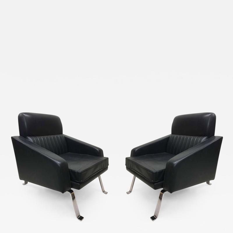  Forma Nova Pair of Italian Midcentury Lounge Chairs Ignazio Gardella Diagramma Style