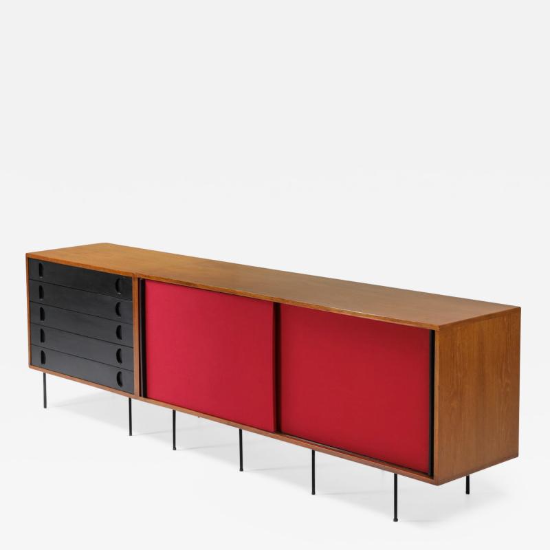  Franco Campo Carlo Graffi Black and Red Sideboard by Franco Campo and Carlo Graffi 1950s