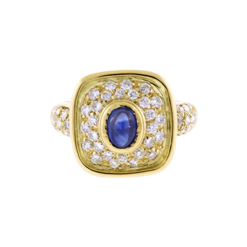  Fred of Paris FRED OF PARIS SAPPHIRE AND DIAMOND GOLD RING