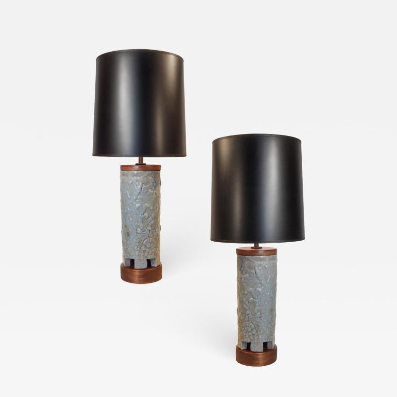  Frederick Raymond Pair of Mid Century Ceramic Table Lamps