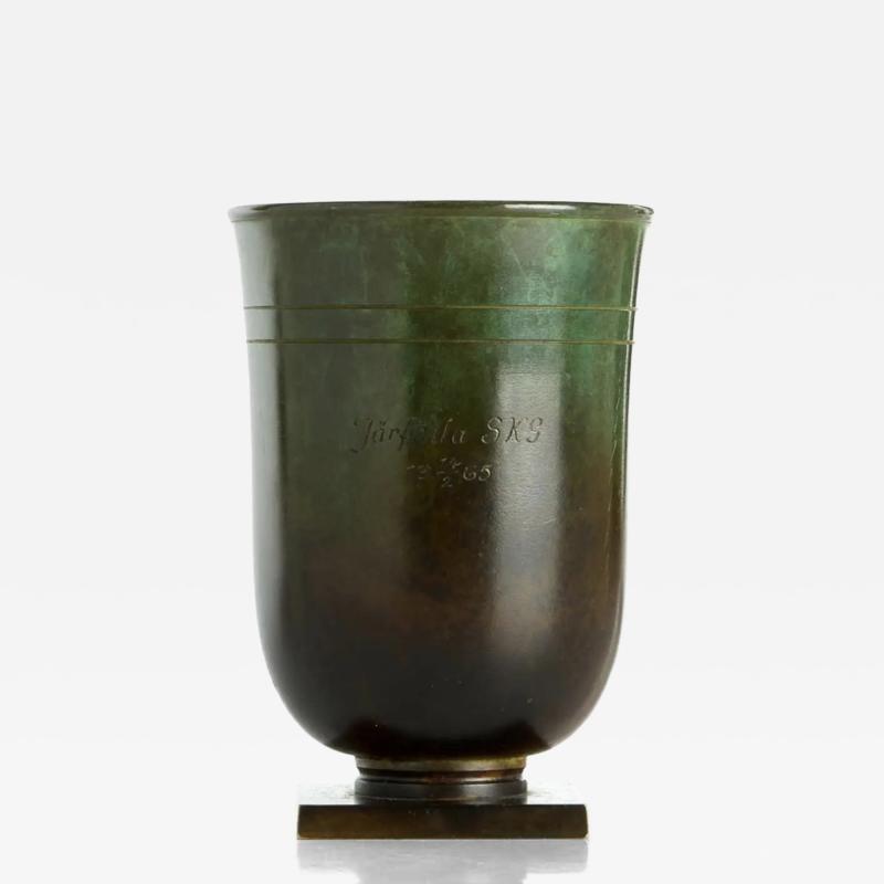  GAB A patinated bronze vase by GAB