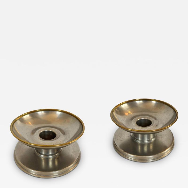  GAB Guldsmedsaktiebolaget Pair of Candleholders by GAB Tenn