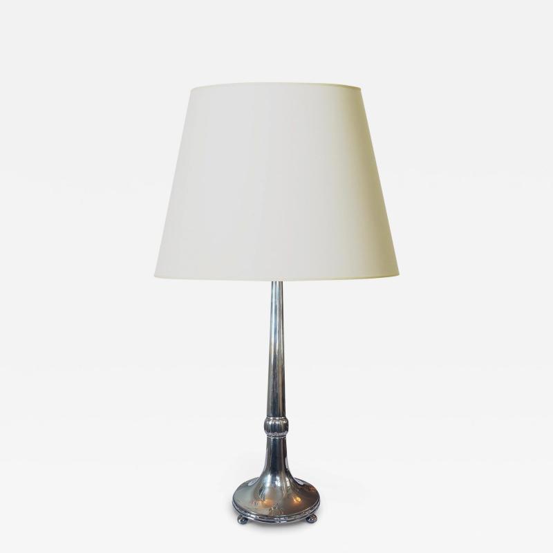  GAB Guldsmedsaktiebolaget Silvered Table Lamp by GAB