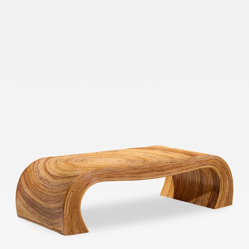  GABRIELLA CFRESPI Gabriella Crespi Style Mid Century Pencil Reed Rattan Coffee Table